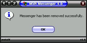 Confirmation that Messenger has been removed.
